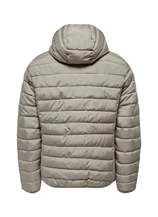 Only & Sons Açık Kahve Erkek Mont ONSBRON HOOD QUILT JACKET OTW VD