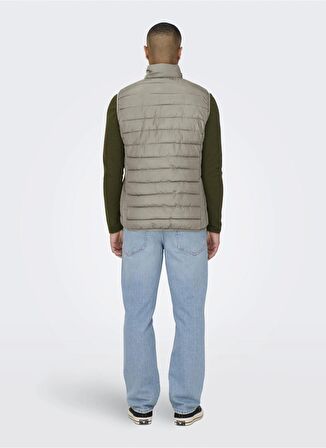 Only & Sons Açık Kahve Erkek Yelek ONSBRON QUILT VEST OTW VD