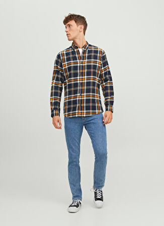 Jack & Jones Slim Fit Turuncu Erkek Gömlek 12235982_JJECLASSIC AUTUMN CHECK SH