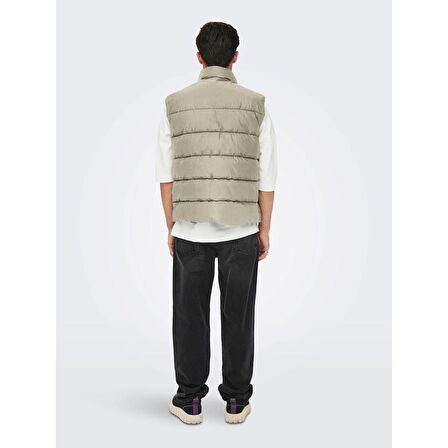 ONLY & SONS ONSMELVIN LIFE PUFFER VEST OTW VD BEJ