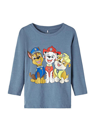 Name İt Baskılı Mavi Erkek T-Shirt NMMJARIM PAWPATROL LS TOP CPLG