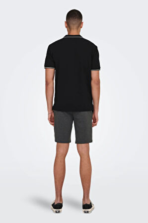 Only & Sons Erkek Onsfletcher Polo Yaka %100 Pamuk T-Shirt 22024827 Siyah