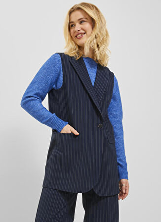 JJXX Lacivert Kadın Blazer JXMARY STRIPED SL BLAZER