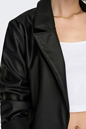 Only Kadın Deri Blazer Ceket 15298242 Siyah