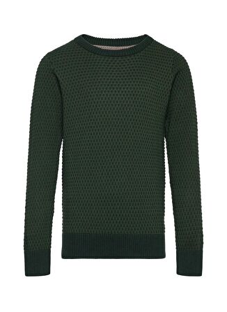 Jack & Jones Koyu Yeşil Erkek Çocuk Kazak JJEATLAS KNIT CREW NECK JNR