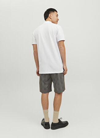 Jack & Jones Polo Yaka Düz Beyaz Erkek T-Shirt 12236235_JPRBLASCOTT ZIP SS POLO SN