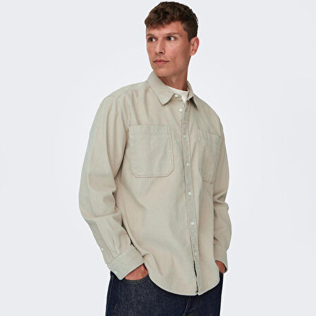 Only & Sons Alp Erkek Bej Gömlek (22024716-SLG)