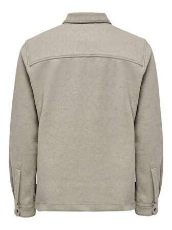 ONSDAL OVR ZIP LS SHIRT Erkek Gri UK Gömlek - 22026312