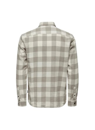 Only & Sons Dar Kırık Beyaz Kareli Erkek Gömlek ONSGUDMUND LS CHECKED SHIRT NOOS