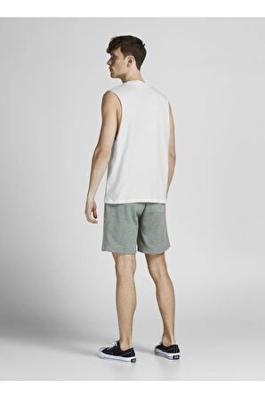 Jack & Jones Kolsuz Beyaz Erkek Pamuklu Kolsuz Spor Atlet T-shirt 12210016