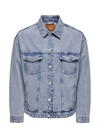 Only & Sons Mavi Erkek Denim Ceket ONSRICK LIGHT BLEACHED 6723 DENIM J