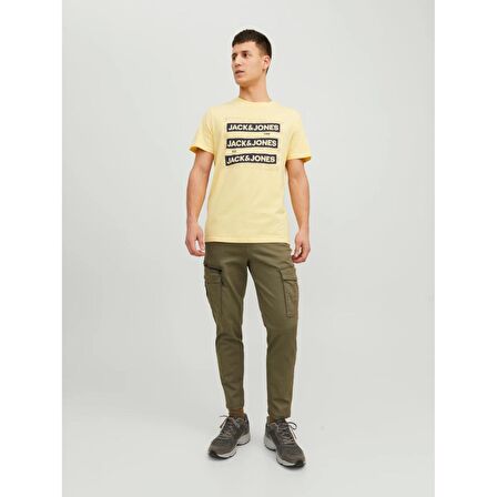 Jack Jones Sıfır Yaka Tişört Spirit Logo