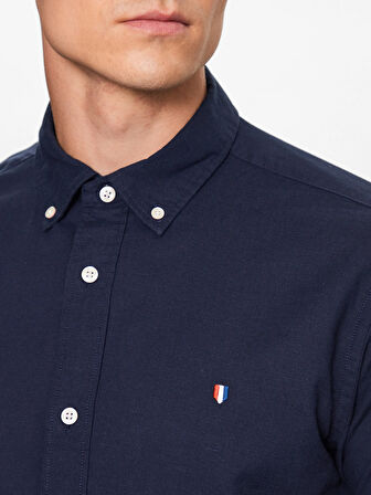 Erkek JPRBLUSUMMER SHIELD SHIRT S/S LN Gömlek-Lacivert | XS