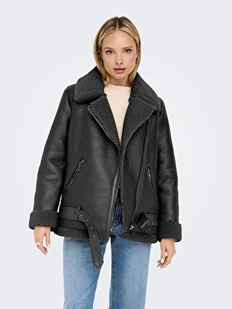 Only Onlnewlis Faux Leather Aviator Cc Otw Kadın Mont