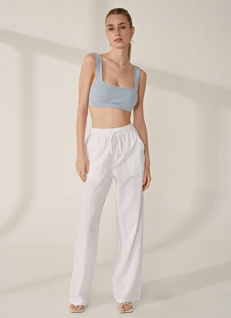 JJXX Bisiklet Yaka Beyaz Kadın T-Shirt 12225259