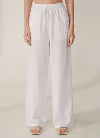 JJXX Bisiklet Yaka Beyaz Kadın T-Shirt 12225259