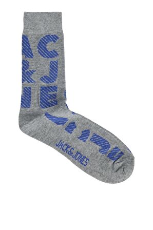 JACK&JONES JACILLUSION COLOR SOCK GRİ MELANJ