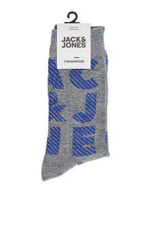 JACK&JONES JACILLUSION COLOR SOCK GRİ MELANJ