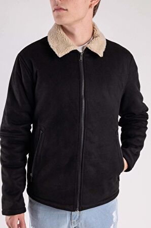 Only & Sons Erkek Onsroyce Suni Deri Süet Ceket 22026162 Siyah