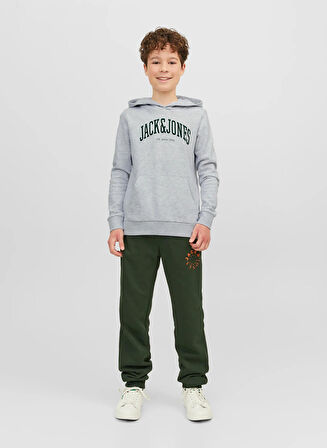 Jack & Jones Baskılı Erkek Çocuk Beyaz Sweatshırt JJEJOSH SWEAT HOOD SN JNR