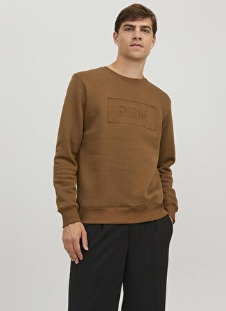 Jack & Jones Bisiklet Yaka Kahve Erkek Sweatshırt 12241106_JPRBLABLAKE SWEAT CREW NEC