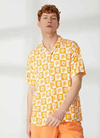 Jack & Jones Normal Turuncu Desenli Erkek Gömlek 12241163_JORGALLERY RESORT SHIRT SS