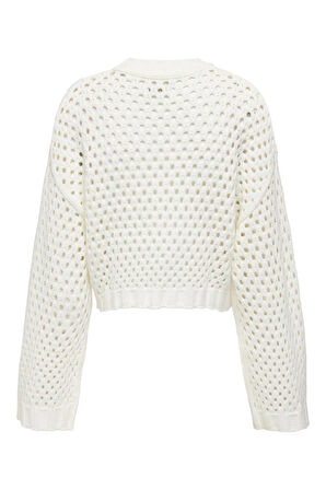 ONLSMILLA SHORT PULLOVER L/S KNT NOOS BEJ