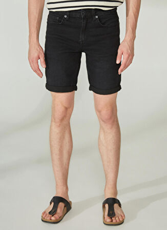 Only & Sons Dar Siyah Erkek Şort ONSPLY WASHED BLACK 6239 DENIM SHOR