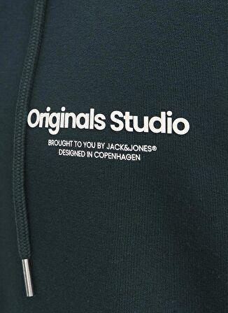 Jack & Jones Kapüşon Yaka Koyu Yeşil Erkek Sweatshırt 12241691_JORVESTERBRO SWEAT ZIP HOO