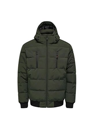 Only & Sons Haki Erkek Mont ONSCAIN QUILTED JACKET OTW
