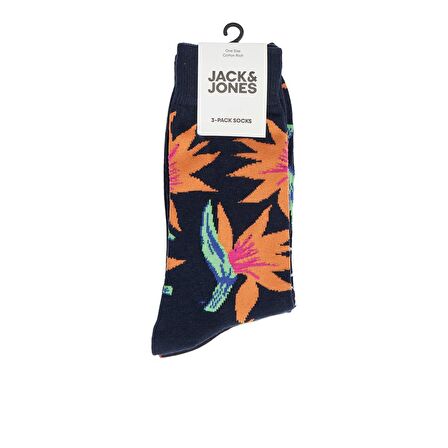 Jack&Jones Siyah-Lacivert Erkek 3'Lü Çorap 12242182