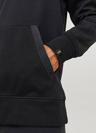 Jack & Jones Kapüşon Yaka Siyah Erkek Sweatshırt 12242176_JCOREACT SWEAT HOOD
