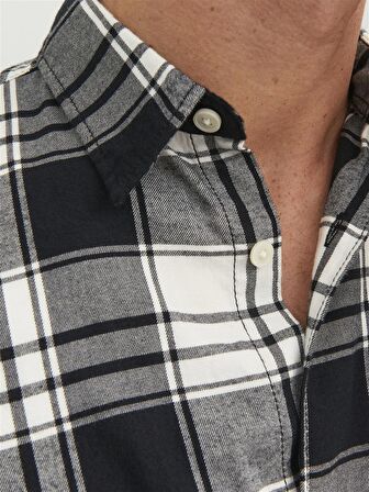 Jack&Jones Rahat Kesim Beyaz-Siyah Erkek Gömlek 12227596
