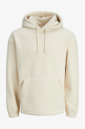 Jack & Jones Jorsilverlake Fleece Hood Erkek Bej Sweatshirt 12242470-Beige