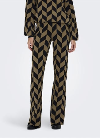 Only Normal Bel Geniş Fit Siyah Kadın Pantolon ONLENYA JQ PANTS KNT