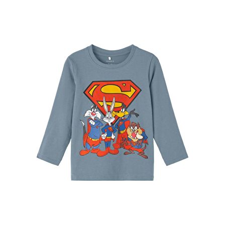 Name It Bisiklet Yaka Baskılı Duman Yeşili Erkek Çocuk Sweatshirt 13221181