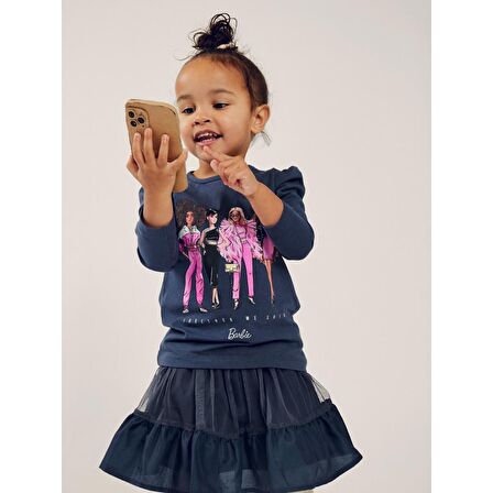 Name It Barbie Antrasit Kız Çocuk Sweatshirt 13221132