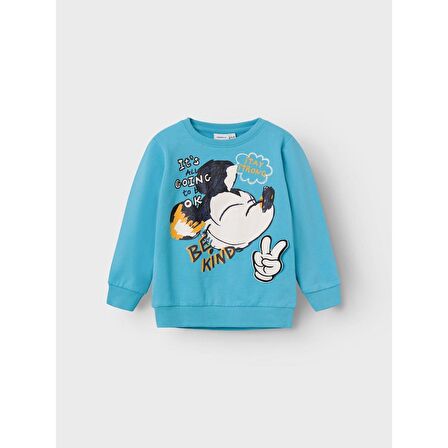 Name It Mickey Mouse Turkuaz Erkek Çocuk Sweatshirt 13221200