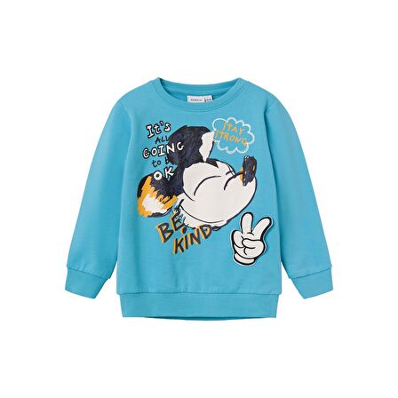 Name It Mickey Mouse Turkuaz Erkek Çocuk Sweatshirt 13221200