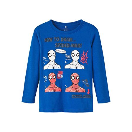 Name It Spiderman Mavi Erkek Çocuk Sweatshirt 13221198