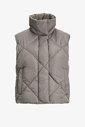 JJXX Jxhype Short Quilted Vest Otw Kadın Kahverengi Yelek 12236460-Brown