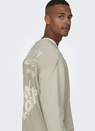 Only & Sons O Yaka Krem Erkek Sweatshırt 22027056_ONSPINK FLOYD RLX CREW NEC