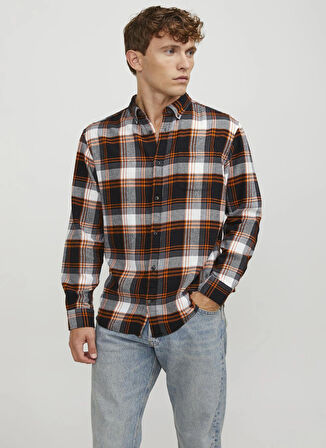 Jack & Jones Regular Fit Turuncu Erkek Gömlek 12235982_JJECLASSIC AUTUMN CHECK SH