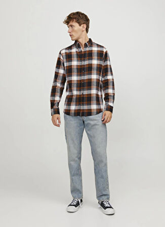 Jack & Jones Regular Fit Turuncu Erkek Gömlek 12235982_JJECLASSIC AUTUMN CHECK SH