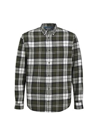 Jack & Jones Slim Fit Yeşil Düz Erkek Gömlek JJECLASSIC AUTUMN CHECK SHIRT LS SN
