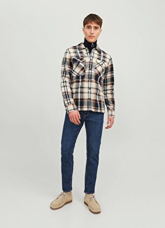 Jack & Jones Comfort Fit Kırık Beyaz Erkek Gömlek 12235986_JJEEDDIE OVERSHIRT LS NOOS