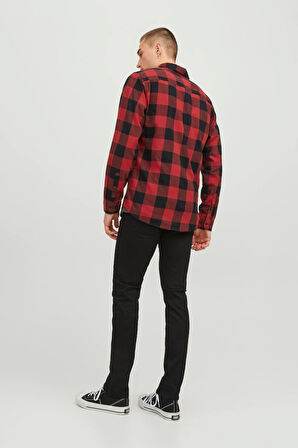 Erkek Jack & Jones Slim Fit Kareli Gömlek - Kırmızı | S