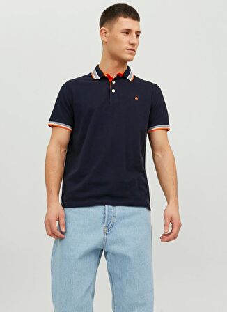 Jack & Jones Lacivert Erkek Polo T-Shirt JJEPAULOS POLO SS NOOS