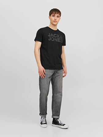 Erkek JJECORP LOGO TEE SS O-NECK NOOS T-Shirt-Siyah | XS