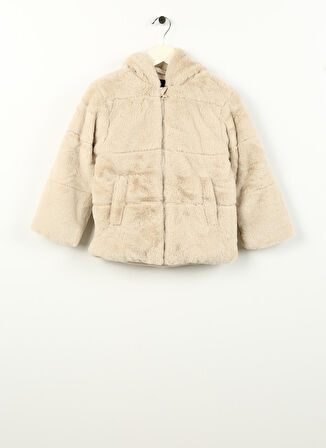 Name İt Krem Kadın Mont NMFMOSA FAKE FUR JACKET W HOOD PB